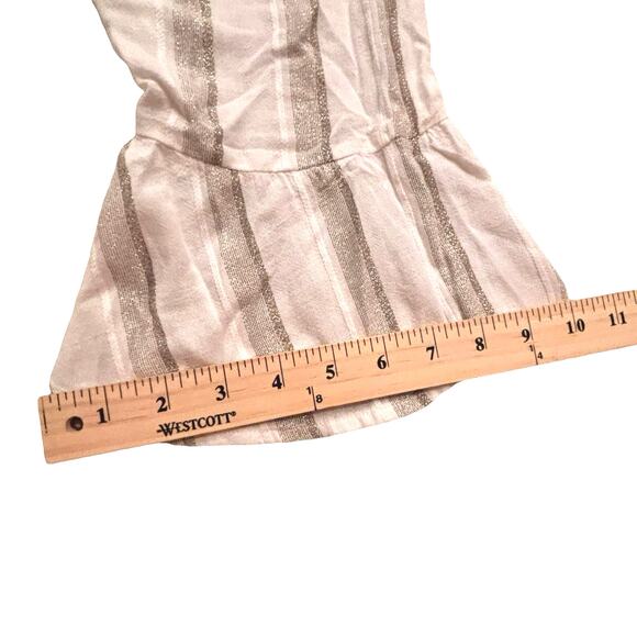 TOMMY BAHAMA Women's Striped Desert Light Peasant Tunic Tassels Metallic Large - Picture 11 of 11